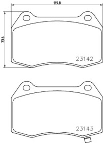 HELLA PAGID 8db355021931 -  Комплект тормозных колодок, дисковый тормоз